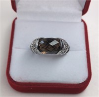 Sterling Silver Smoky Quartz Ring.  Beautiful