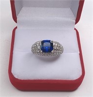 Beautiful Sterling Blue Sapphire Ring.  Beautiful