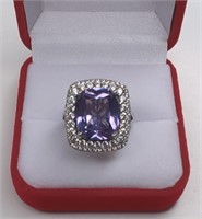 Sterling Blue/Purple Sapphire Dinner Ring.  Ring