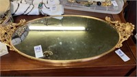Fancy oval dresser mirror tray