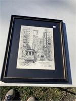 Framed Artist Signed San Francisco Artwork