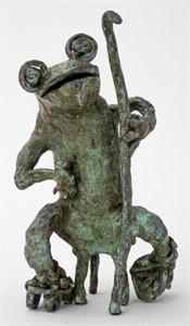 American School "Skating Frog" Bronze
