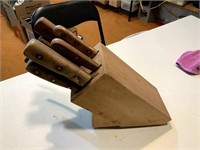 Knife Block w/ 5 Chicago Cutlery Knives