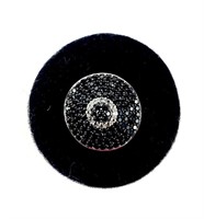Sterling silver round cut pave black spinel and