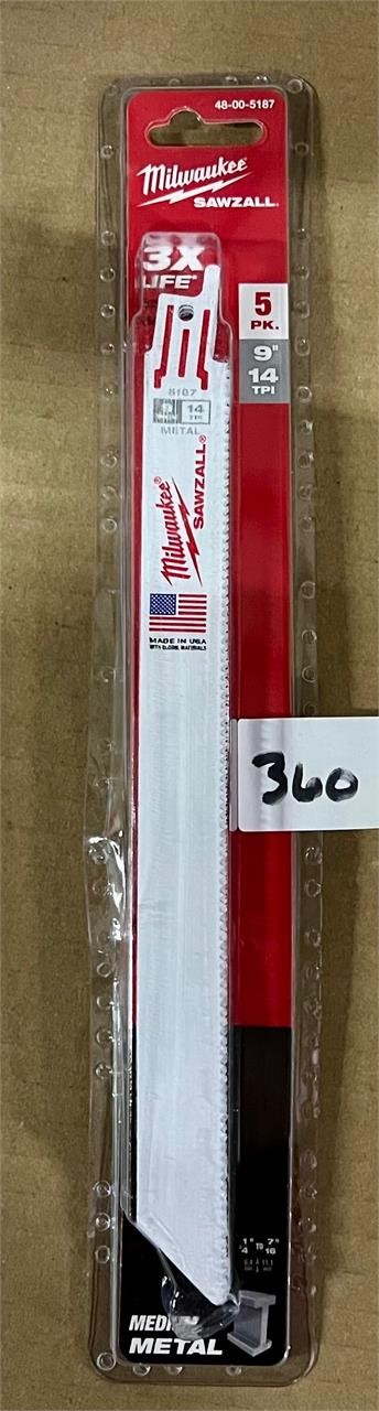 Milwaukee Sawzall 9", 5pk