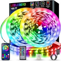 Leeleberd Led Lights for Bedroom 100 ft (2 Rolls o