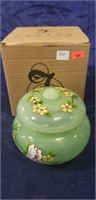 (1) Fenton Fern Green Opal Box/ Lid & Box