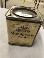 Mobilgrease No. 5 tin, 5# size, with product