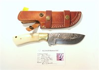 Kevin Johnson Mint Damascus steel drop point