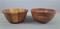 2 Pc Assorted Wood Bowls