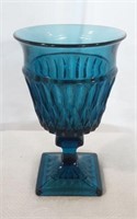 Four Indiana Glass Mt Vernon Blue Water Goblets