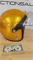 Vintage Yellow Roper Lanco motorcycle helmet with