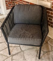 (2) Black Outdoor Chairs w/Cushions