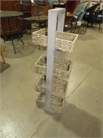 WOOD MULTI TIERED BASKET ORGANIZER/HOLDER