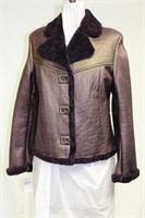 Purple Shearling jacket size small Retail $550.00