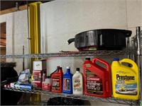 Oil Pan & Assorted Shop Liquids