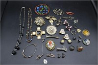 Vintage Costume Jewelry with Sterling Silver