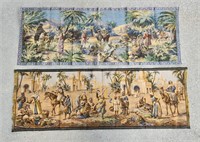 Antique Belgian Arabic Scenes Tapestries 29"x20"