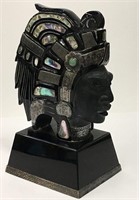 Abalone, Jeweled & Silver Head Sculpture