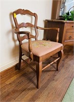 Needle Point Wood Chair