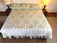 King Size Bed With Metal Frame and Bedding