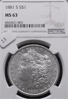 1881 S NGC MS63 MORGAN DOLLAR