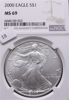 2000 NGC MS69 SILVER EAGLE