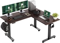 Bamboo Triple Motor L Desk  63x55 in.