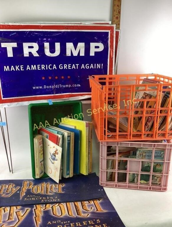 Harry Potter posters.  Trump yard signs.