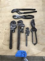 PIPE WRENCHES,  PLIERS