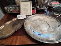 REED AND BARTON SILVERPLATE PLATTER WITH FRAME