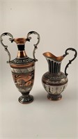 Pair of Greek metal vase