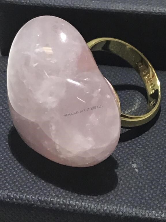 Kate Spade Heart Shaped Rose Quartz Ring. Sz 5