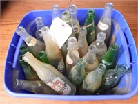 Tote full of vintage glass Pop bottles: Kist,