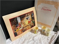 Snow White/ 7 dwarfs lithography 94 w/ cups