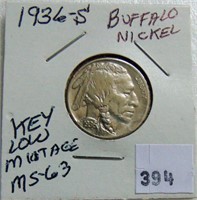 1936-S Buffalo Nickel