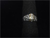 .925 Sterling Ring with Gold Filigree Accent