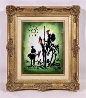 Picasso Don Quixote 55, enamel on copper