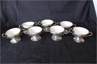 Lenox Victorian sipping cups with sterling bases