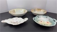 (2) GERMAN VEGETABLE BOWLS & OTHER VINTAGE CHINA