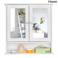 WF7180  Ktaxon Storage Cabinet, White, 2 Mirror Do