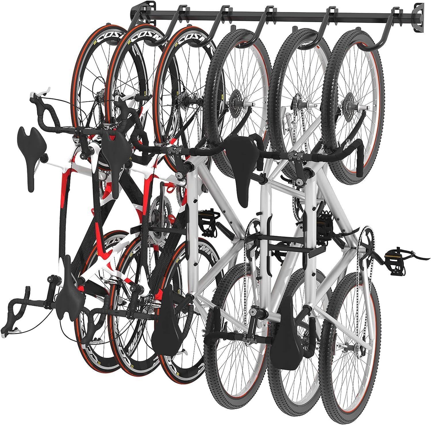FLEXIMOUNTS 6-Bike Storage Rack for Garage  Heavy-