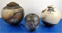 Hand Turned Clay Vases [x3]