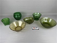 Green Glass Bowls: Indiana Glass & Other