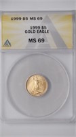 1999 $5 Gold Eagle ANACS MS 69