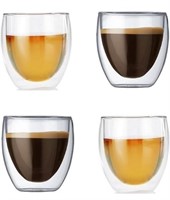 MSRP $20 4 Glass Coffee Cups