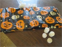 Cute Halloween Tablecloth and Battery Candles