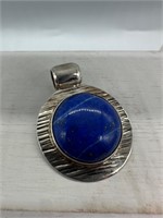 .950 Silver Blue Lapis Chunky Pendant