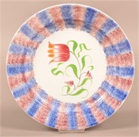 Red and Blue Rainbow Spatter Tulip Pattern China P
