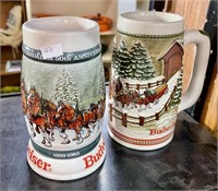 BUDWEISER POTTERY BEER MUGS